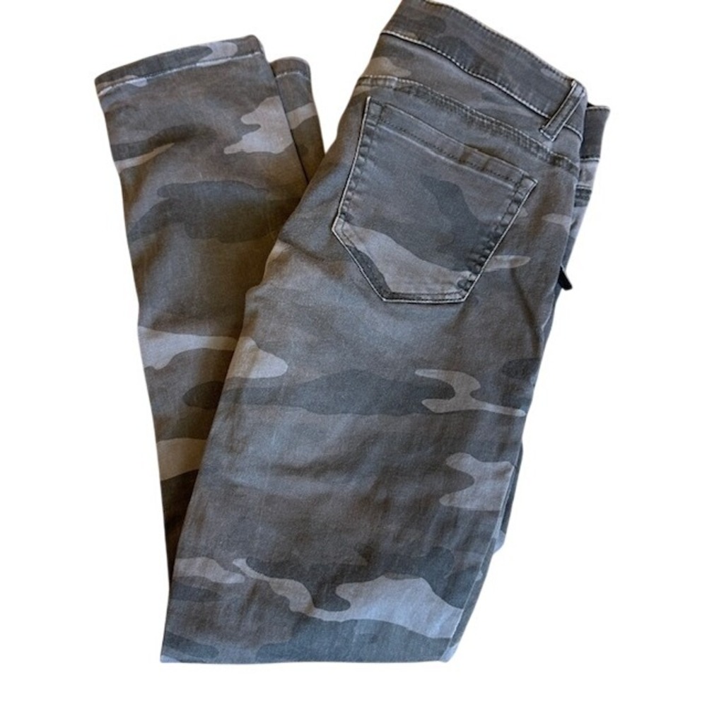 Democracy Women's Black Gray Camo Ab Technology Skinny Ankle Pants 6 Zip Pockets